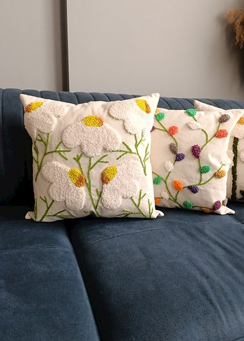 punch Nakışlı Bohem Dekoratif Yastık Kılıfı - Görsel 2