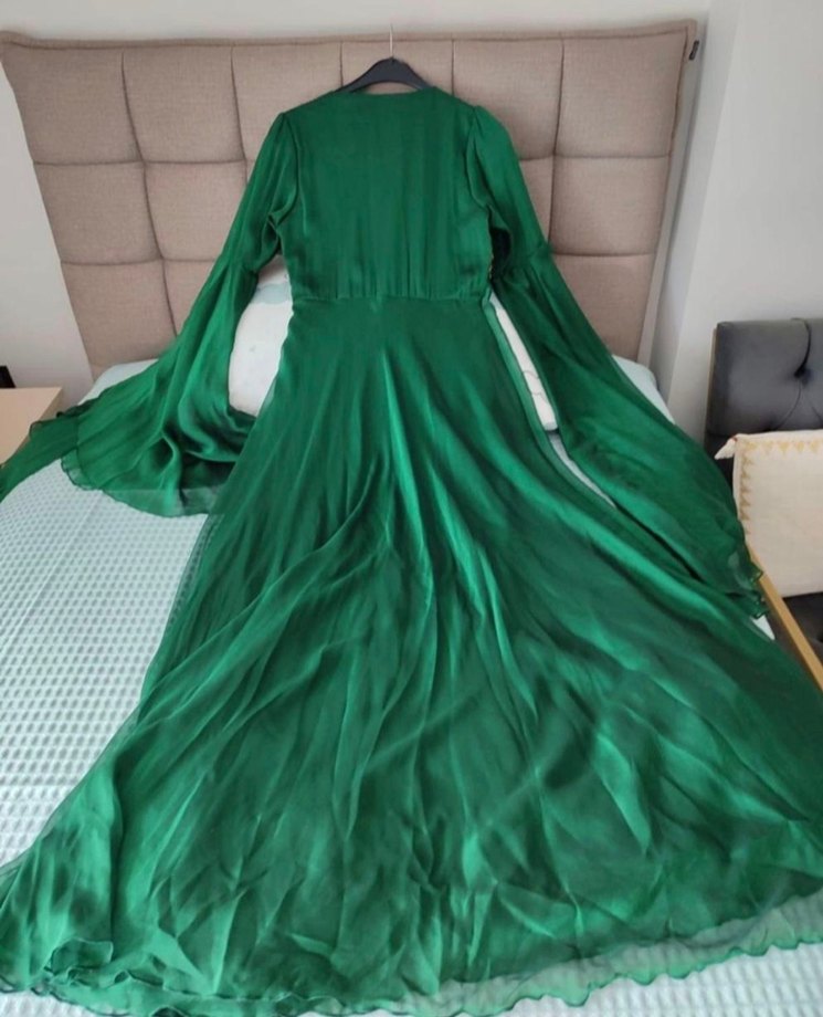 Zümrüt Yeşili Nakışlı Kına Elbisesi - Görsel 2