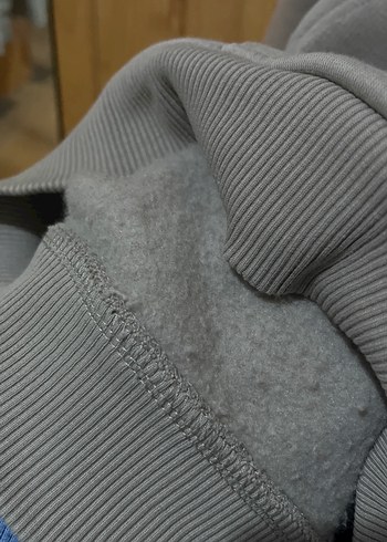 xs Beden Gri Kapüşonlu Baskılı Kadın Sweatshirt