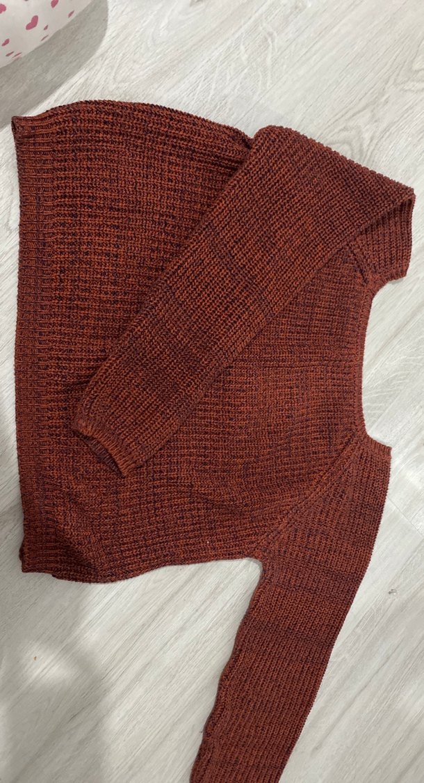 Kahverengi Kadın Triko Kazak - Görsel 2