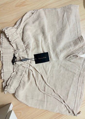 Massimo Dutti Bej Firfirli Keten Sort
