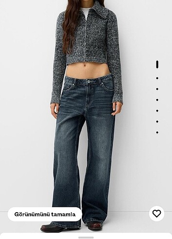 44 Beden lacivert Renk Bershka baggy jean