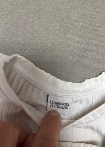 Kız Çocuk Beyaz Uzun Kollu Keten Tişört - Görsel 2