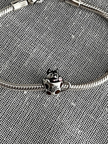 Beden s925 Kahve Bardağında Köpek Charm