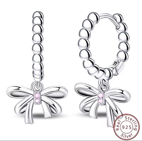 Pandora s925 Pembe Kurdele Küpe