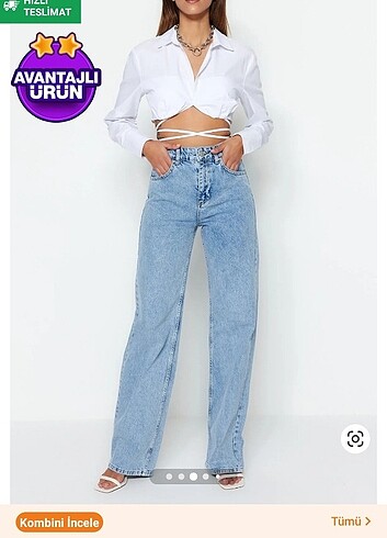 Trendyol & Milla Trendyolmilla açık mavi wide leg jeans