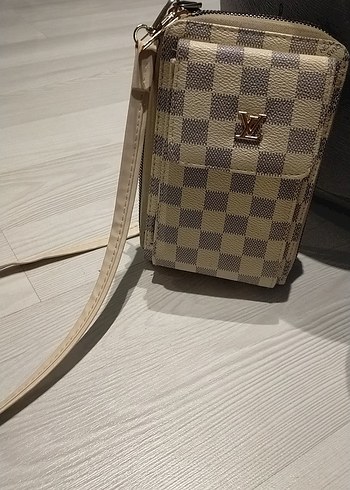 Bej Kareli Kadın Çapraz Çanta