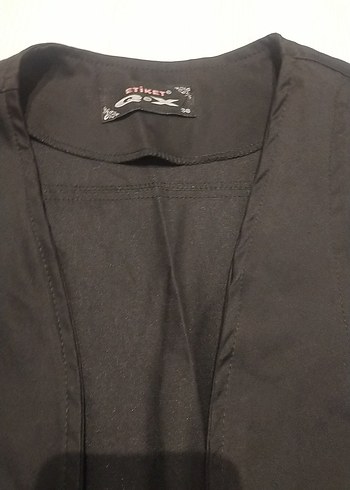 Düğmeli Siyah Kadın Yelek - Görsel 2