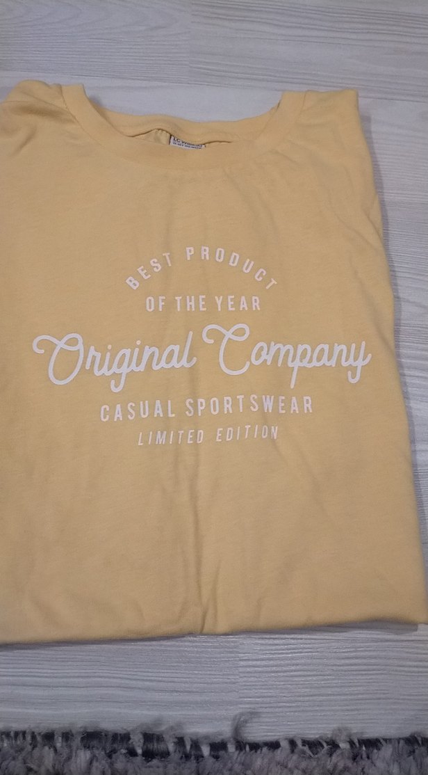 Sarı Baskılı Oversize Tişört - Görsel 3