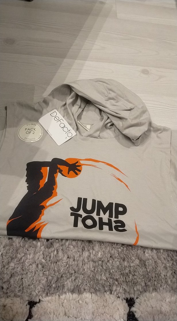 Gri Baskılı Spor Tişör - Görsel 2