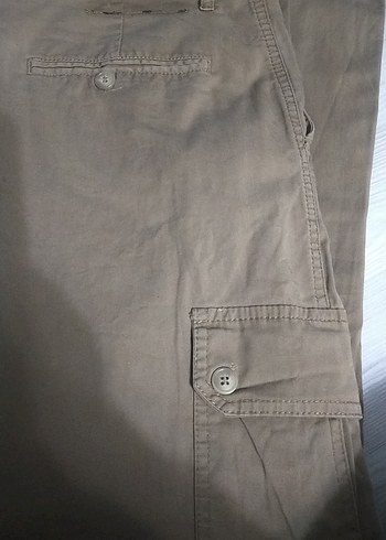 Bej Keten kargo pantolon - Görsel 3