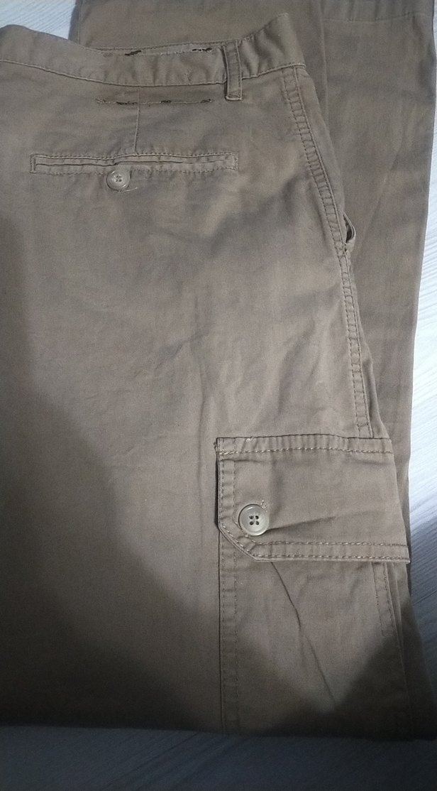 Bej Keten kargo pantolon - Görsel 3