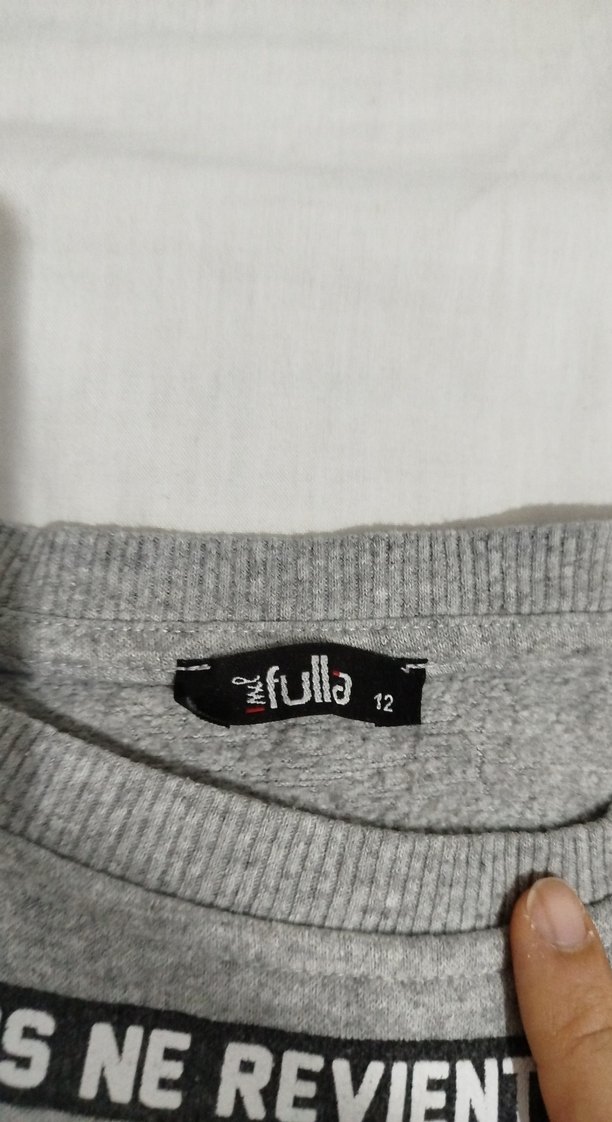 Gri Baskılı Uzun Kollu Salaş Sweatshirt - Görsel 3