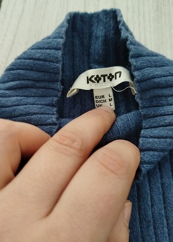 Kadın Mavi Triko Balıkçı Yaka Kazak - Görsel 3