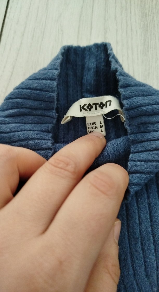 Kadın Mavi Triko Balıkçı Yaka Kazak - Görsel 3