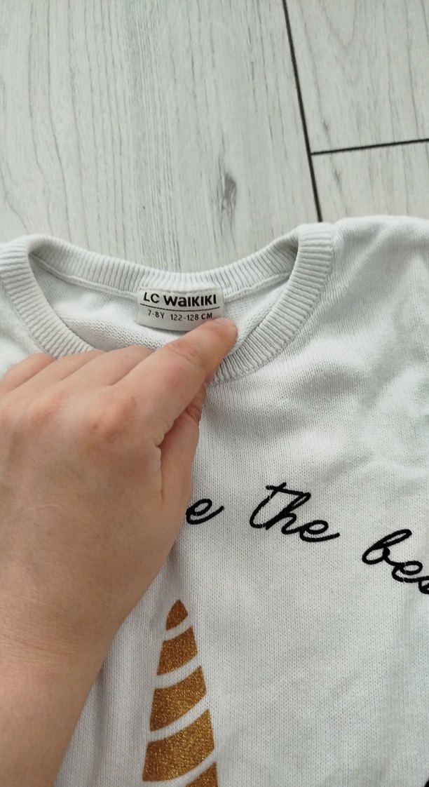 Kız Çocuk Beyaz Unicorn Baskılı Sweatshirt - Görsel 3