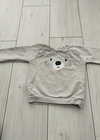 Gri Erkek Bebek Nakışlı Düğmeli Takım - Görsel 2