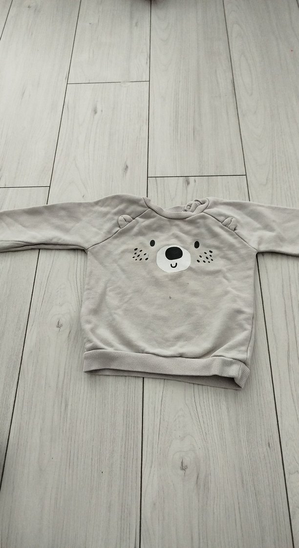 Gri Erkek Bebek Nakışlı Düğmeli Takım - Görsel 2