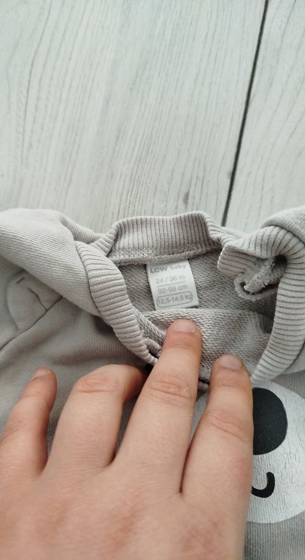 Gri Erkek Bebek Nakışlı Düğmeli Takım - Görsel 4