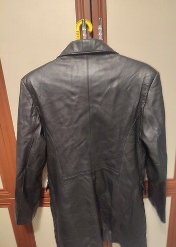 Düğmeli Siyah Deri Kadın Ceket sunı derı değıl - Görsel 2