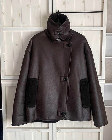 xs Beden kahverengi Renk Zara biker ceket