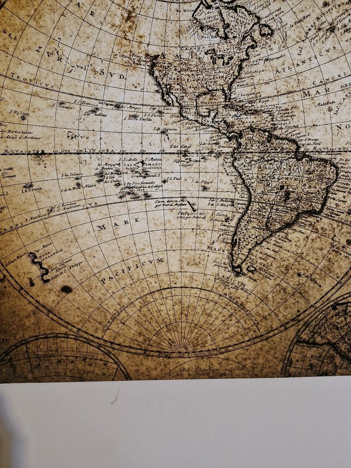 Canvas Bej Renkli Eski Dünya Haritası - Görsel 3