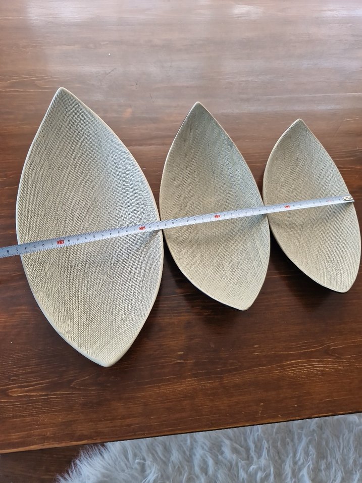 Bej Gri Çağdaş Yaprak Tabak Seti - Görsel 2