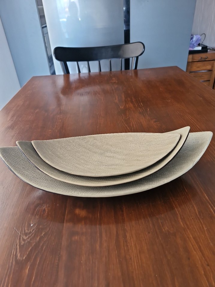 Bej Gri Çağdaş Yaprak Tabak Seti - Görsel 3