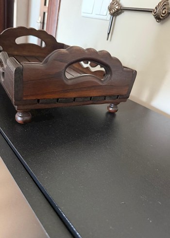 Masif ahşap dekoratif tepsi. - Görsel 6