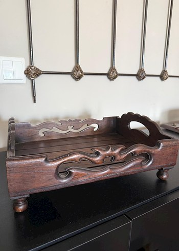 Masif ahşap dekoratif tepsi. - Görsel 8