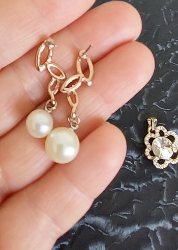 Altın Renkli Boncuklu Çiçek Desenli Kadın Takı Seti - Görsel 7