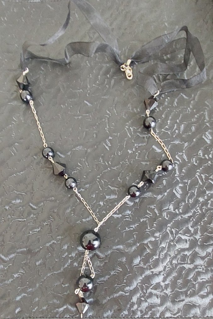 Püsküllü Siyah Gotik Kadın Takı Seti - Görsel 3