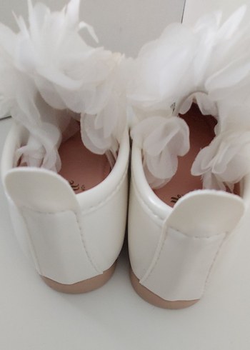 Beyaz Fırfırlı Kız Babet Ayakkabı 23 numara - Görsel 6