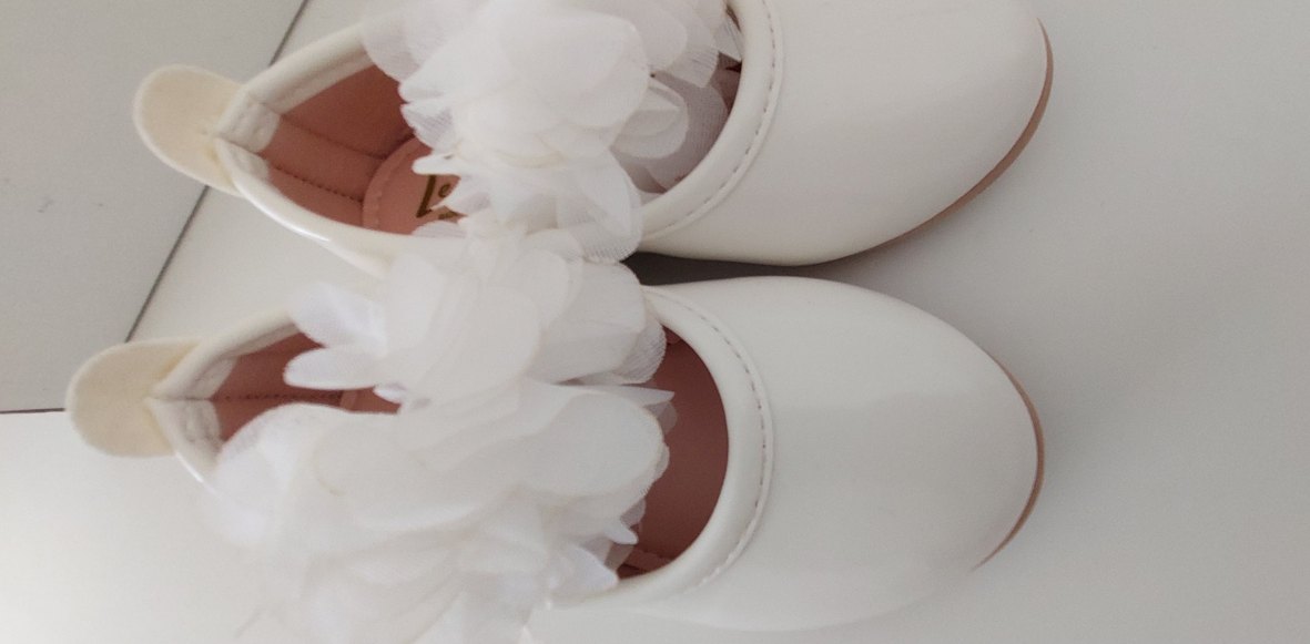 Beyaz Fırfırlı Kız Babet Ayakkabı 23 numara - Görsel 4