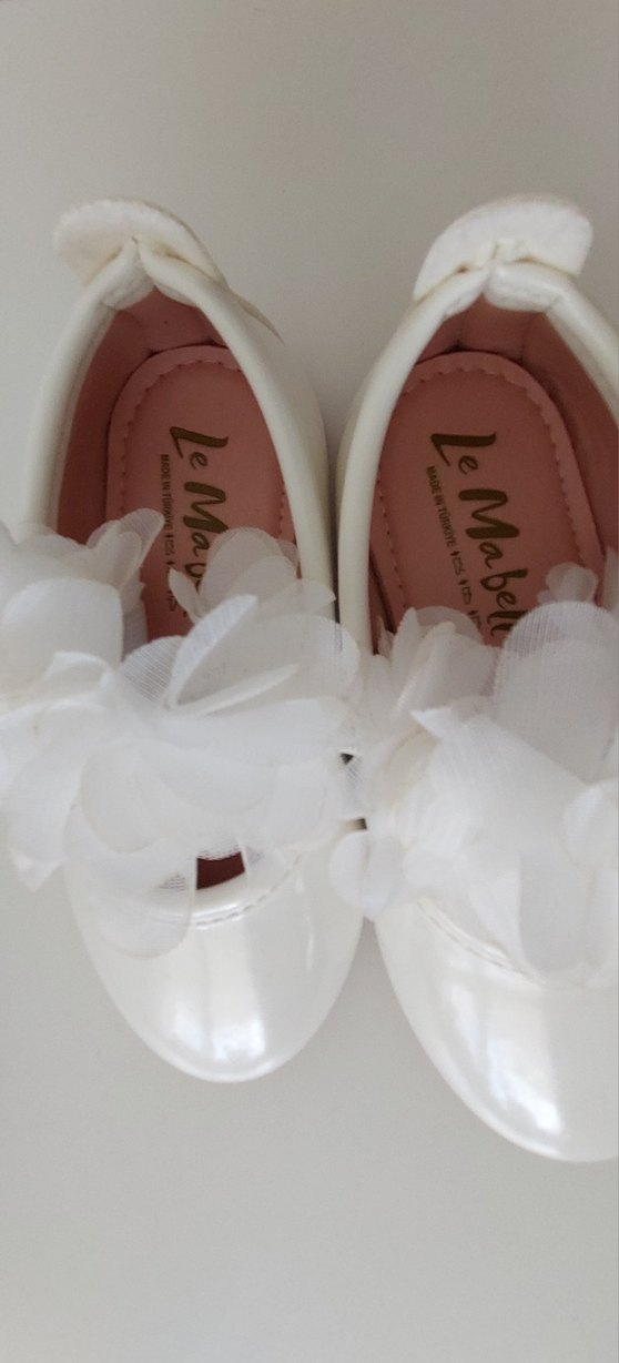 Beyaz Fırfırlı Kız Babet Ayakkabı 23 numara - Görsel 3