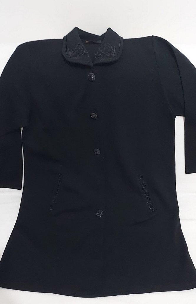 Siyah Düğmeli Kadın Midi Klasik Hırka - Görsel 4