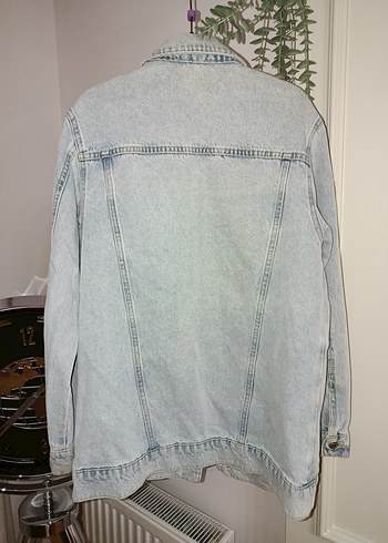 Düğmeli Mavi Midi Denim Ceket - Görsel 2
