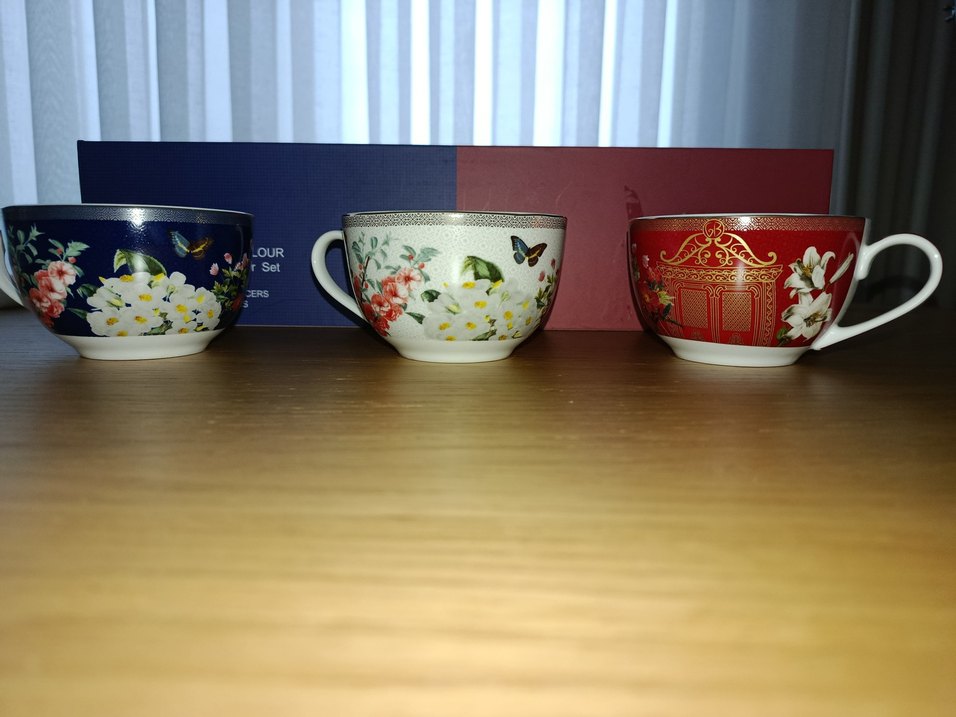 Renkli Çiçek Desenli Porselen Fincan Takımı - Görsel 2