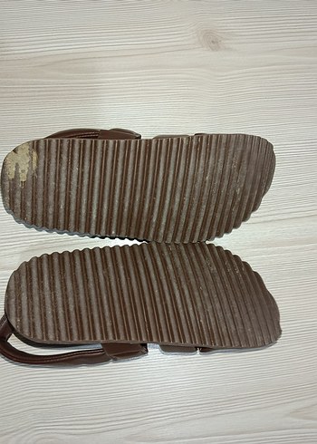 Kahverengi Deri Kadın Dolgu Topuklu Sandalet - Görsel 3