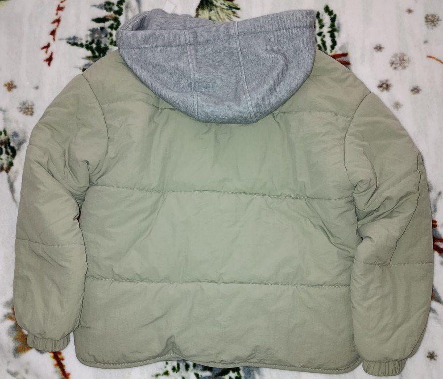 Gri Kapüşonlu Kadın Kışlık Mont - Görsel 2