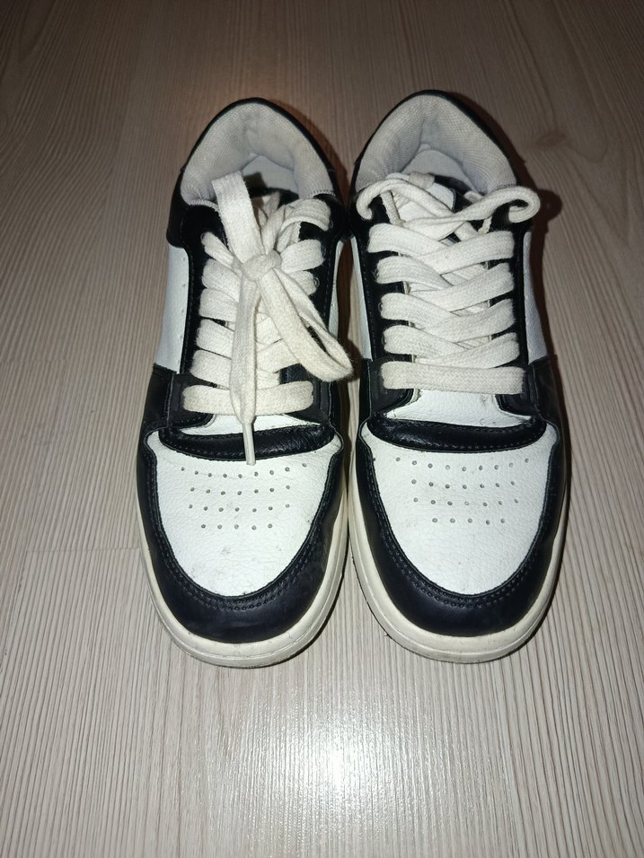 Beyaz Siyah Spor Ayakkabı Stiletto Topuklu - Görsel 2