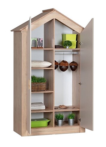 Caploonba iki kapılı, LED lambalı çocuk dolabı - Görsel 3