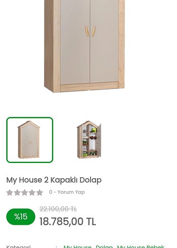 Caploonba iki kapılı, LED lambalı çocuk dolabı - Görsel 2