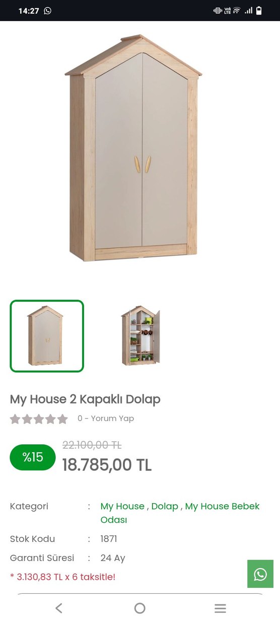 Caploonba iki kapılı, LED lambalı çocuk dolabı - Görsel 2