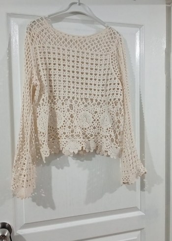 Bohem Tarzı El Örgüsü Dantel Kumas 40 42 beden uyumlu - Görsel 3