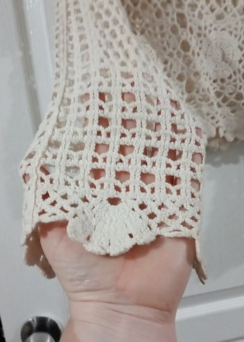 Bohem Tarzı El Örgüsü Dantel Kumas 40 42 beden uyumlu - Görsel 2