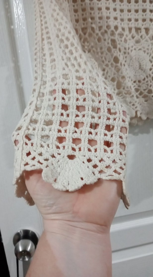 Bohem Tarzı El Örgüsü Dantel Kumas 40 42 beden uyumlu - Görsel 2