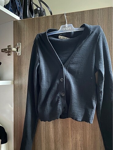 Zara siyah uzun kollu crop