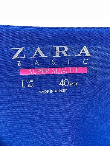 l Beden mavi Renk Zara T-shirt %70 İndirimli.