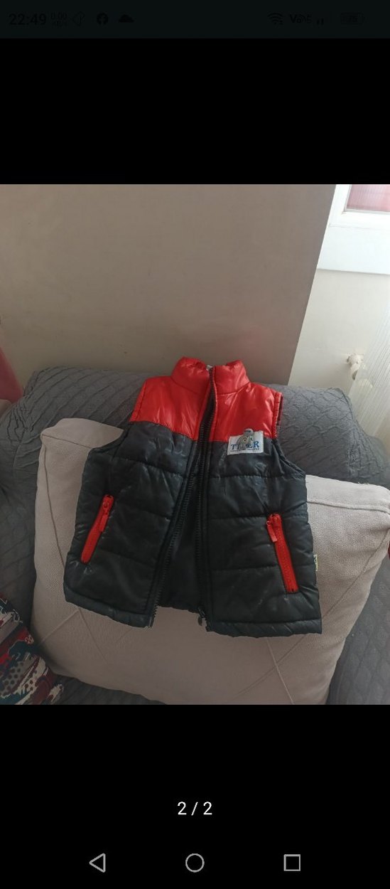 Kapüşonlu Desenli Erkek Çocuk Mont ve yelek - Görsel 2